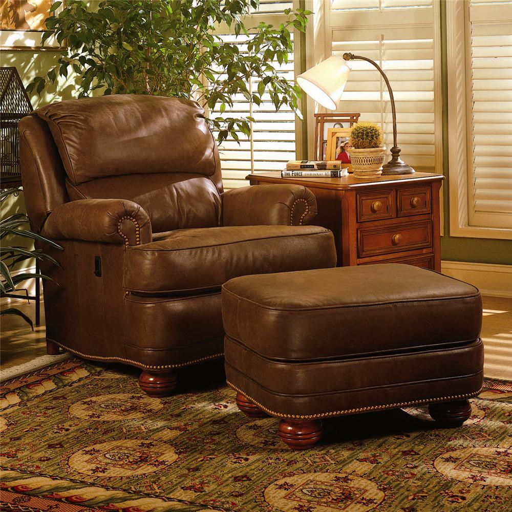 Smith Brothers 988 Upholstered TiltBack Reclining Chair & Ottoman